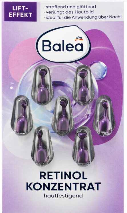 Balea kopjošas kapsulas sejai ar retinolu, ādas nostiprināšanai, 7 gab